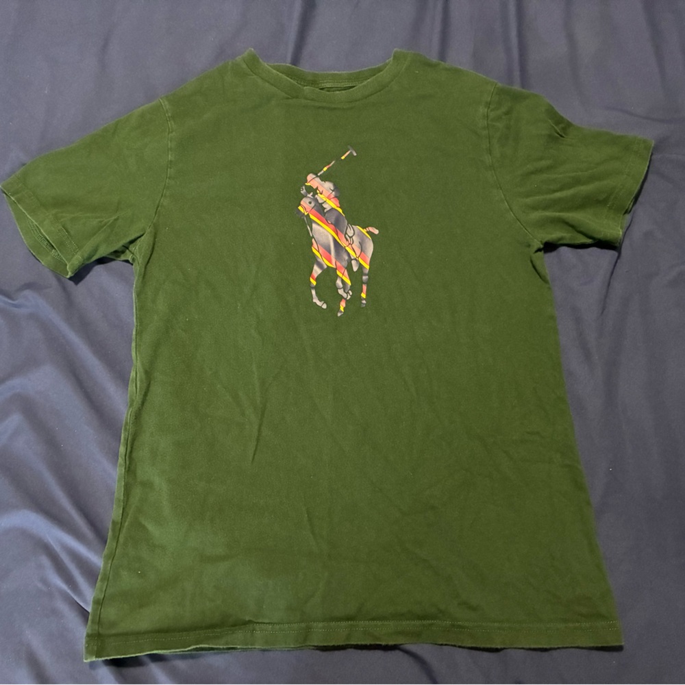 Polo by Ralph Lauren Dark Green Tee with Vibrant Logo